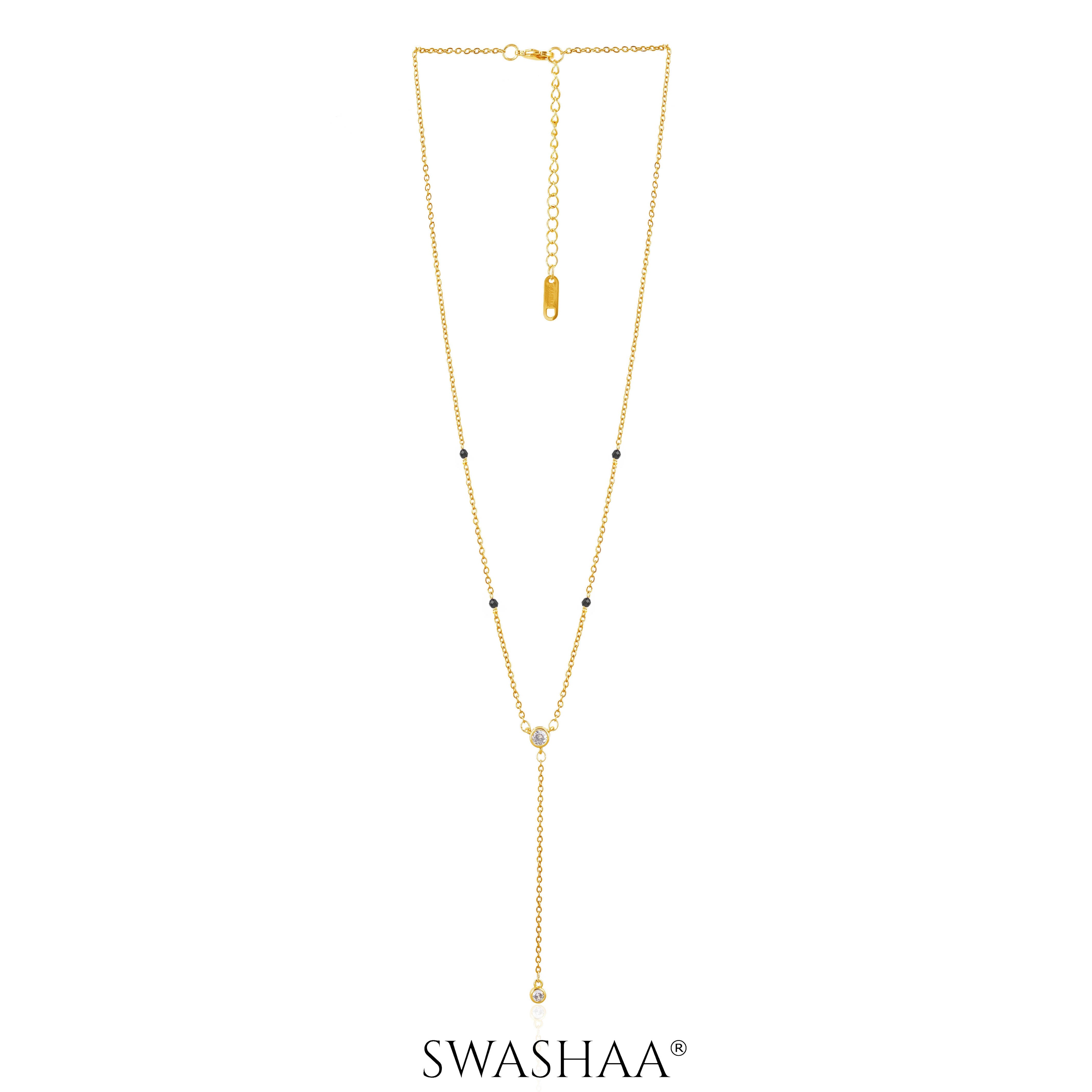 Aleeia Solitaire Drop 18K Gold Plated Mangalsutra
