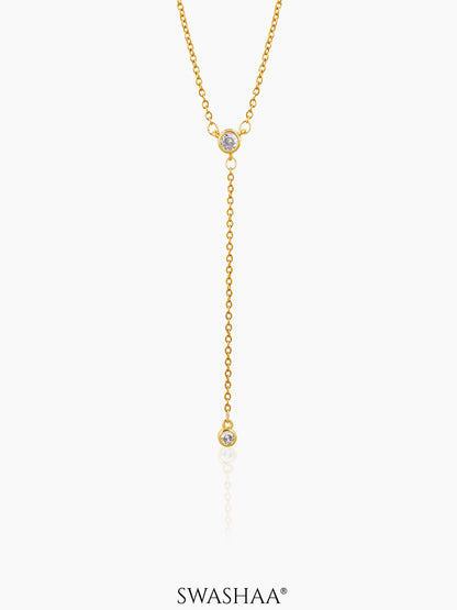 Aleeia Solitaire Drop 18K Gold Plated Necklace Gold