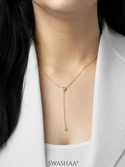 Aleeia Solitaire Drop 18K Gold Plated Necklace