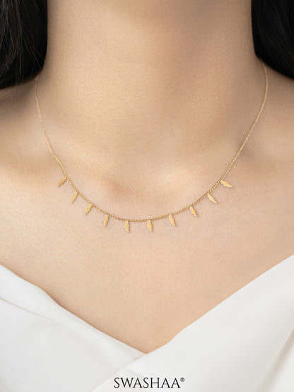 Alina Plume Feather 18K Gold Plated Choker