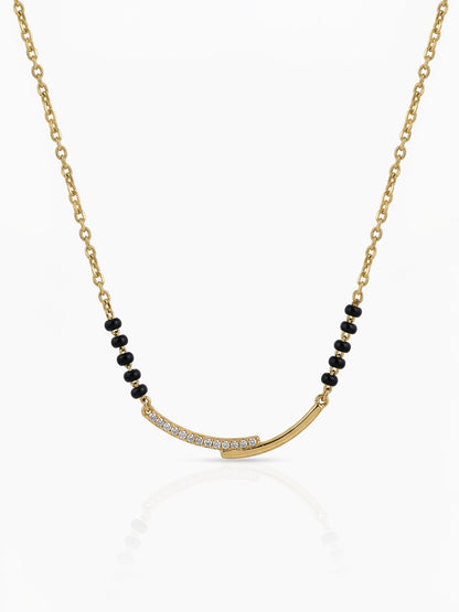 Alvica Diamond Bar 18K Gold Plated Mangalsutra Gold