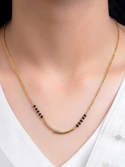 Alvica Diamond Bar 18K Gold Plated Mangalsutra
