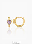 Amora Heart Hoop Earrings 18K Gold-Silver