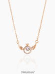 Angel Ring Necklace Rosegold Plated