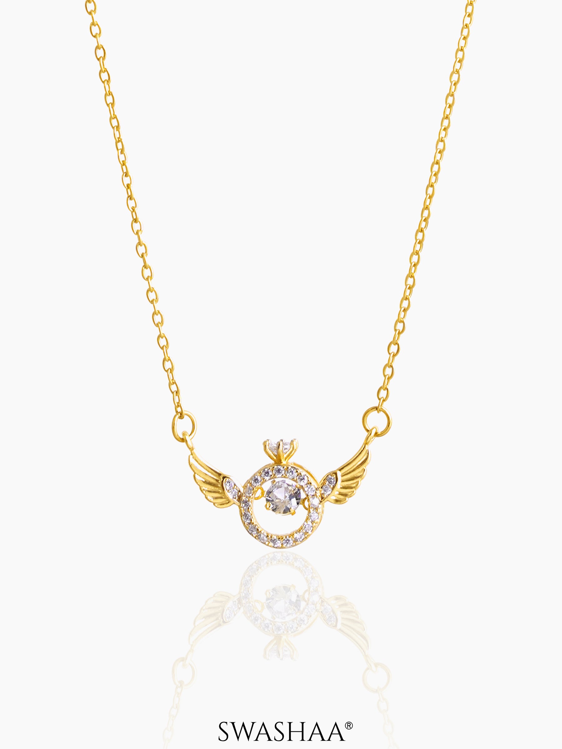 Angel Ring Necklace 18k Gold Plated