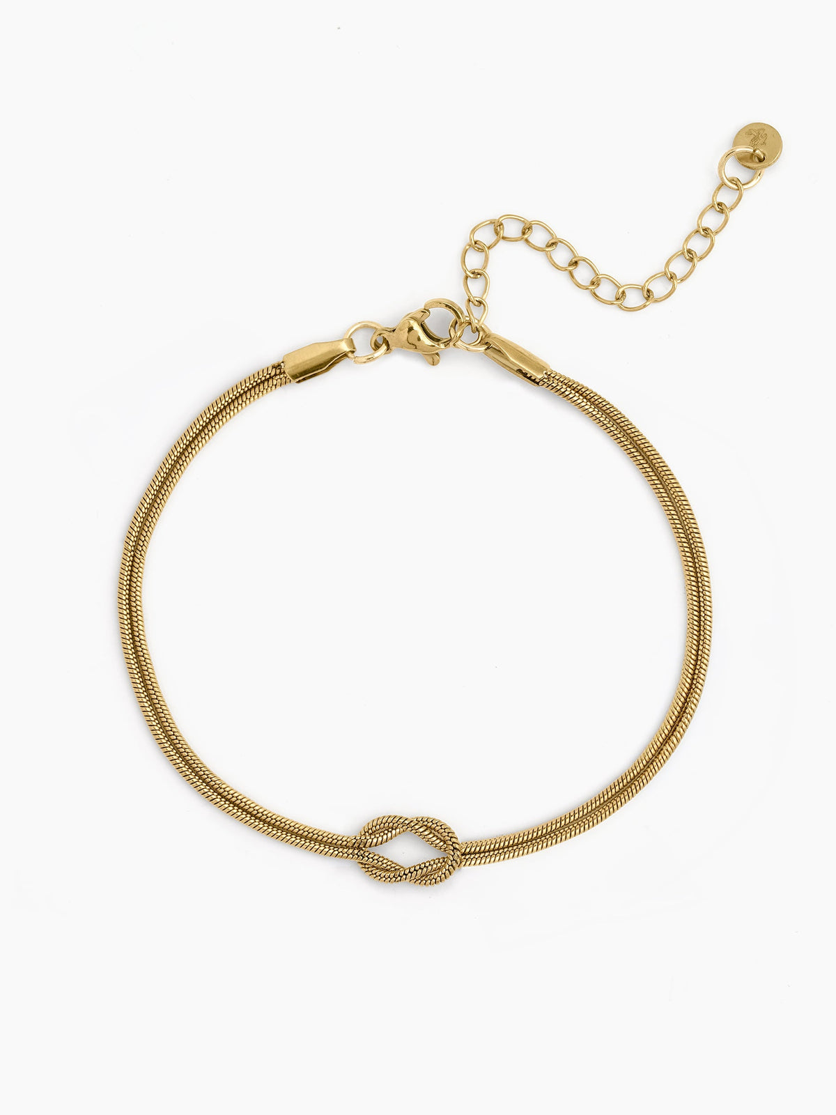 Anveta Knot 18K Gold Plated Women's Layered Chain Bracelet Gold