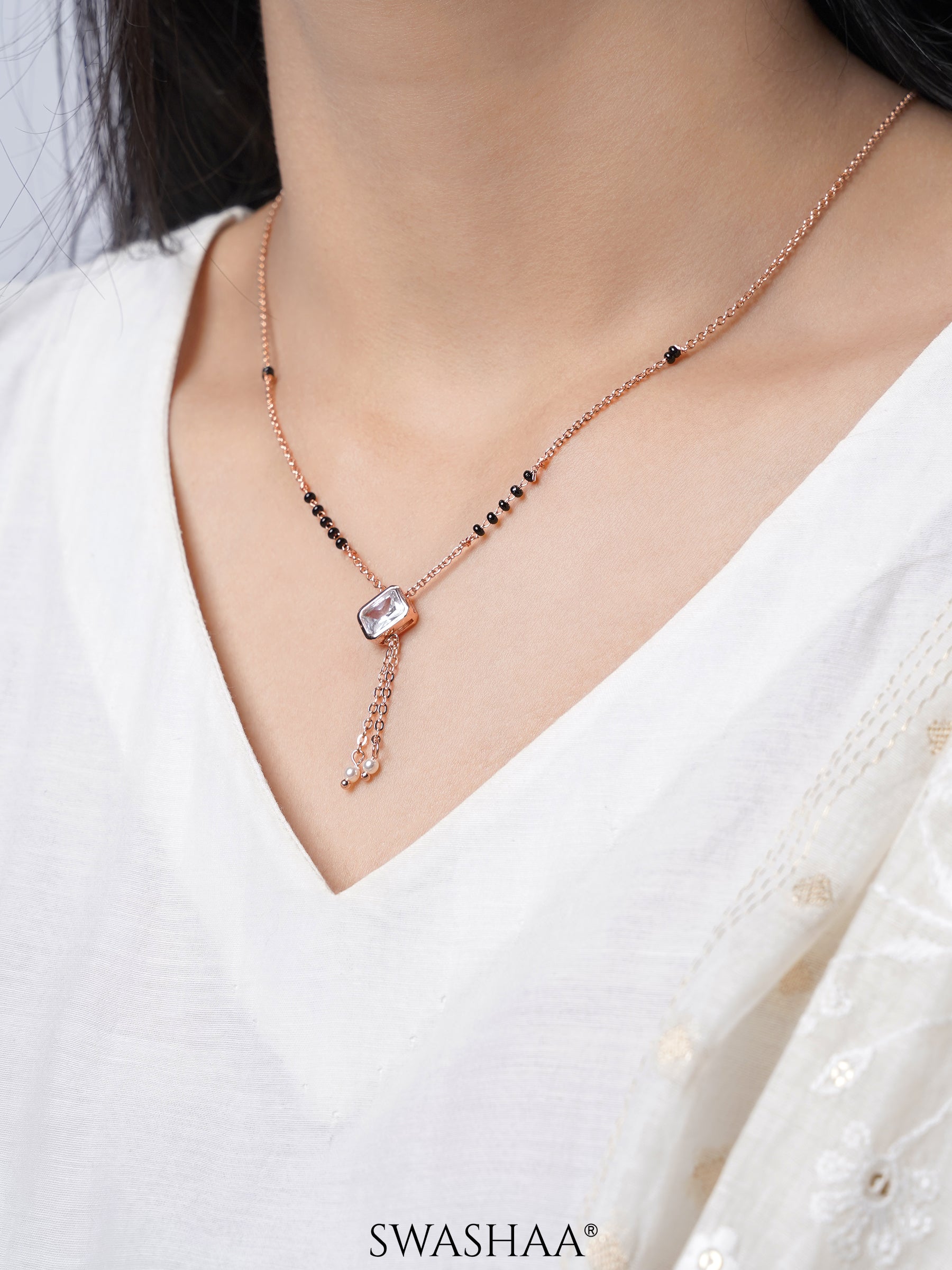 Anvi Rosegold Plated Mangalsutra