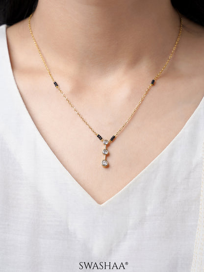 Anvitha Trinity Diamond 18K Gold Plated Mangalsutra