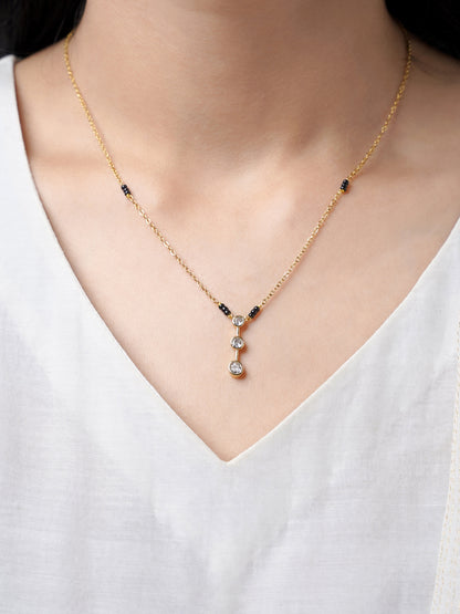 Anvitha Trinity Diamond 18K Gold Plated Mangalsutra