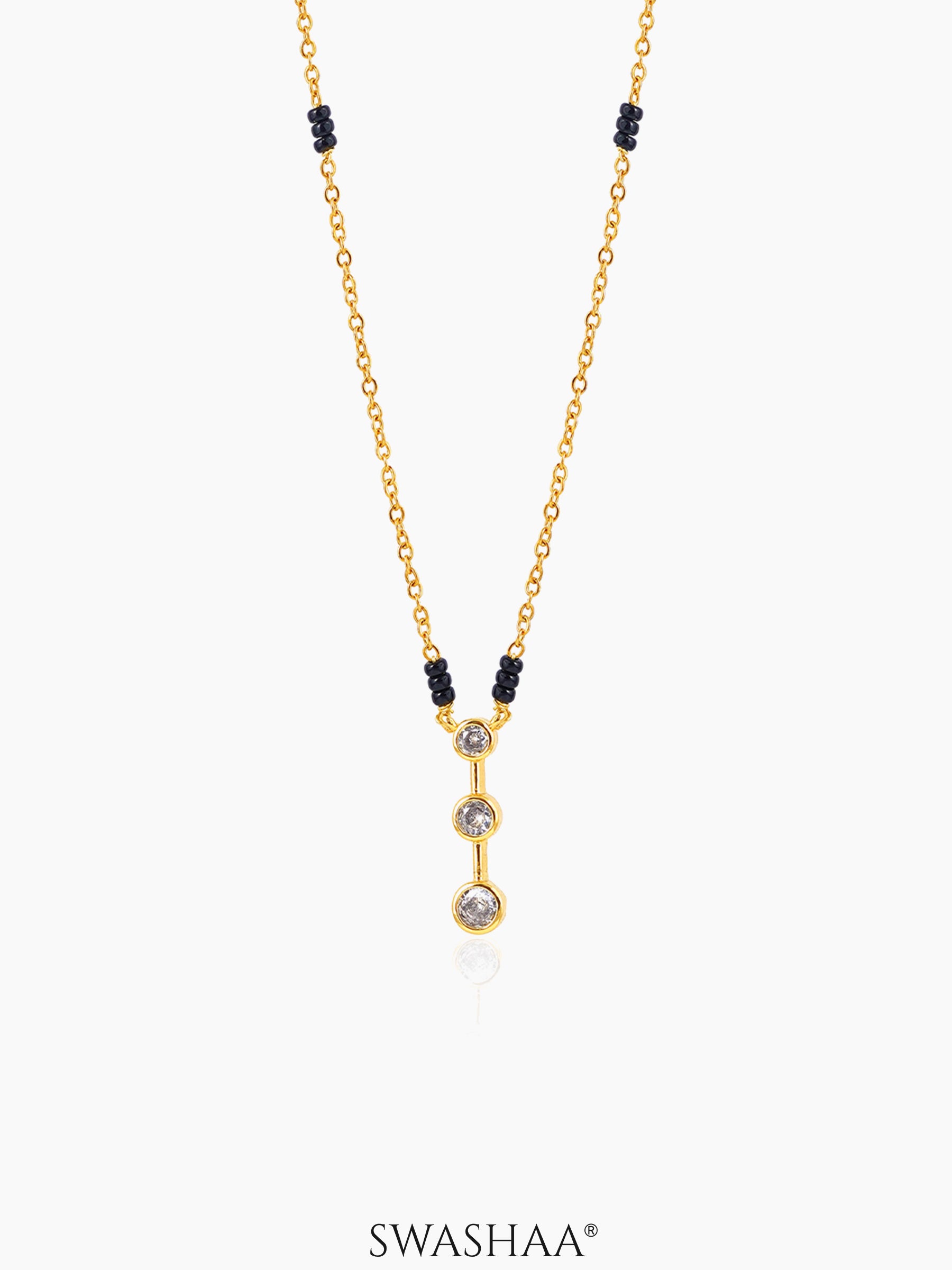 Anvitha Trinity Diamond 18K Gold Plated Mangalsutra Gold