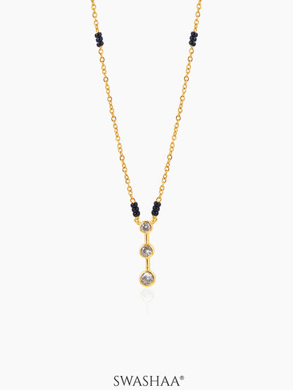 Anvitha Trinity Diamond 18K Gold Plated Mangalsutra Gold