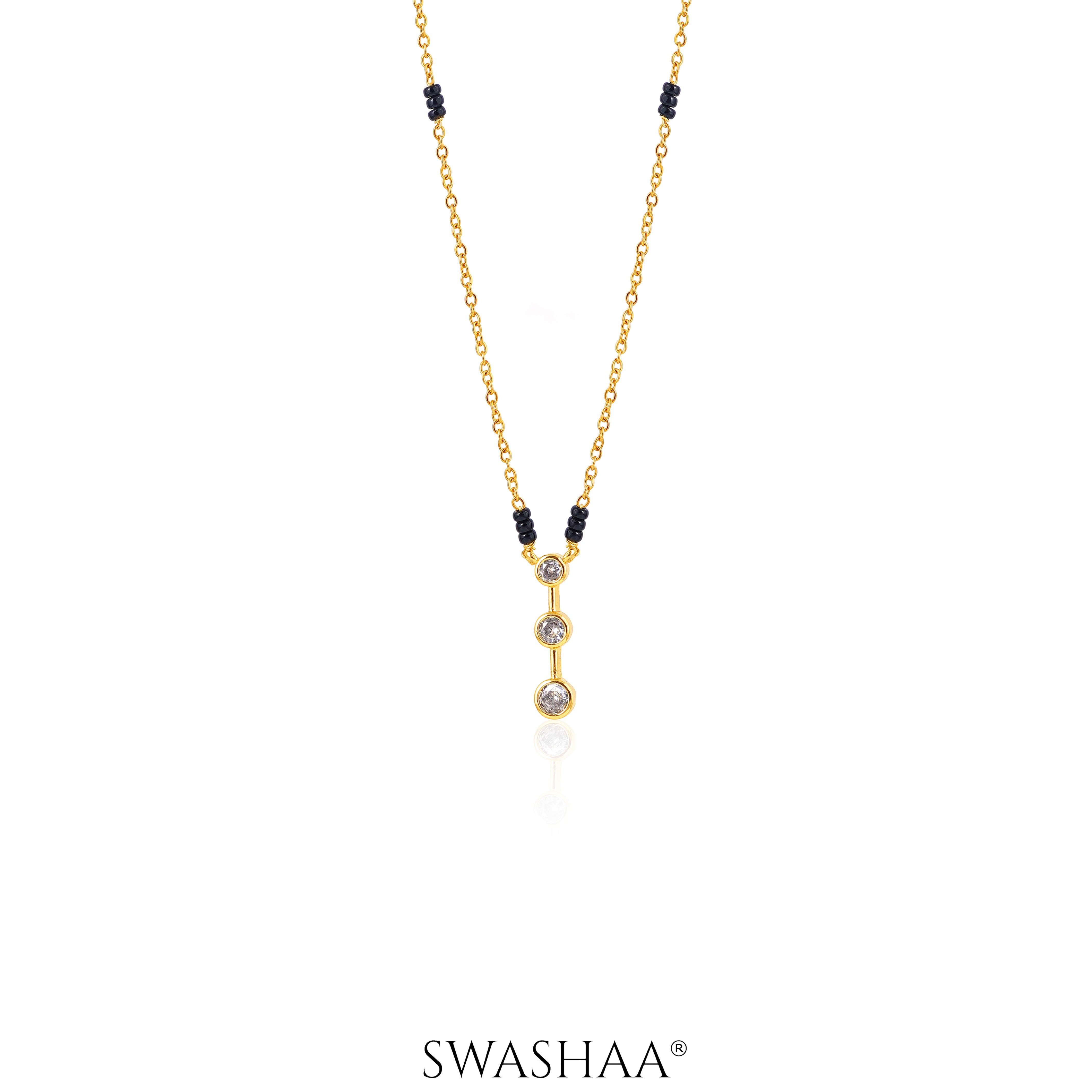 Anvitha Trinity Diamond 18K Gold Plated Mangalsutra