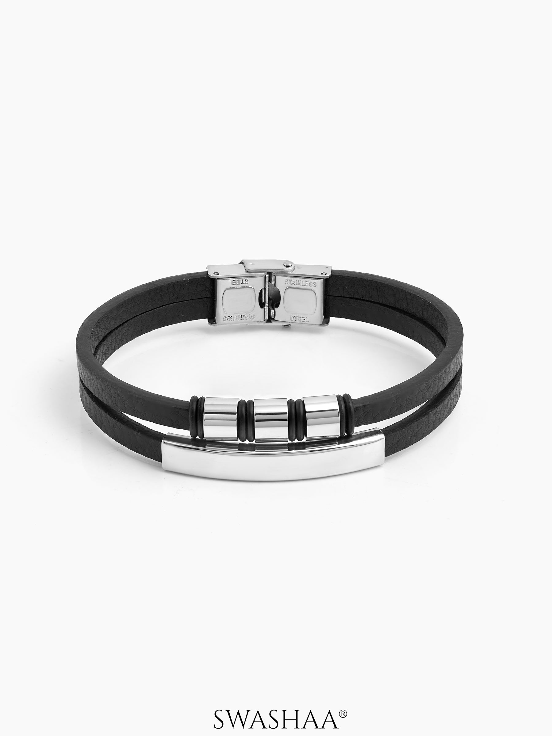 Arelon Men's Leather Bracelet Black