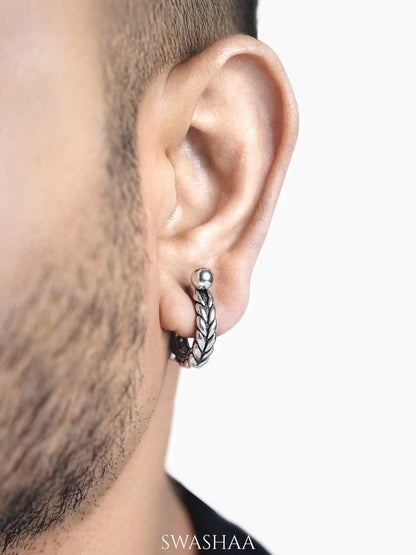 Ares Braided Men's Hoop Earrings