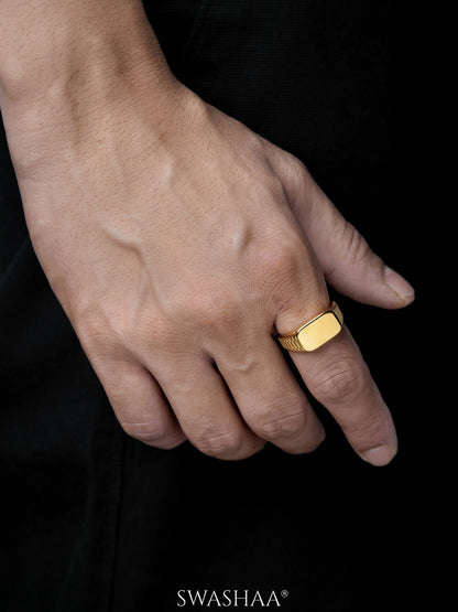 Argo Crest Band Signet Men's Ring