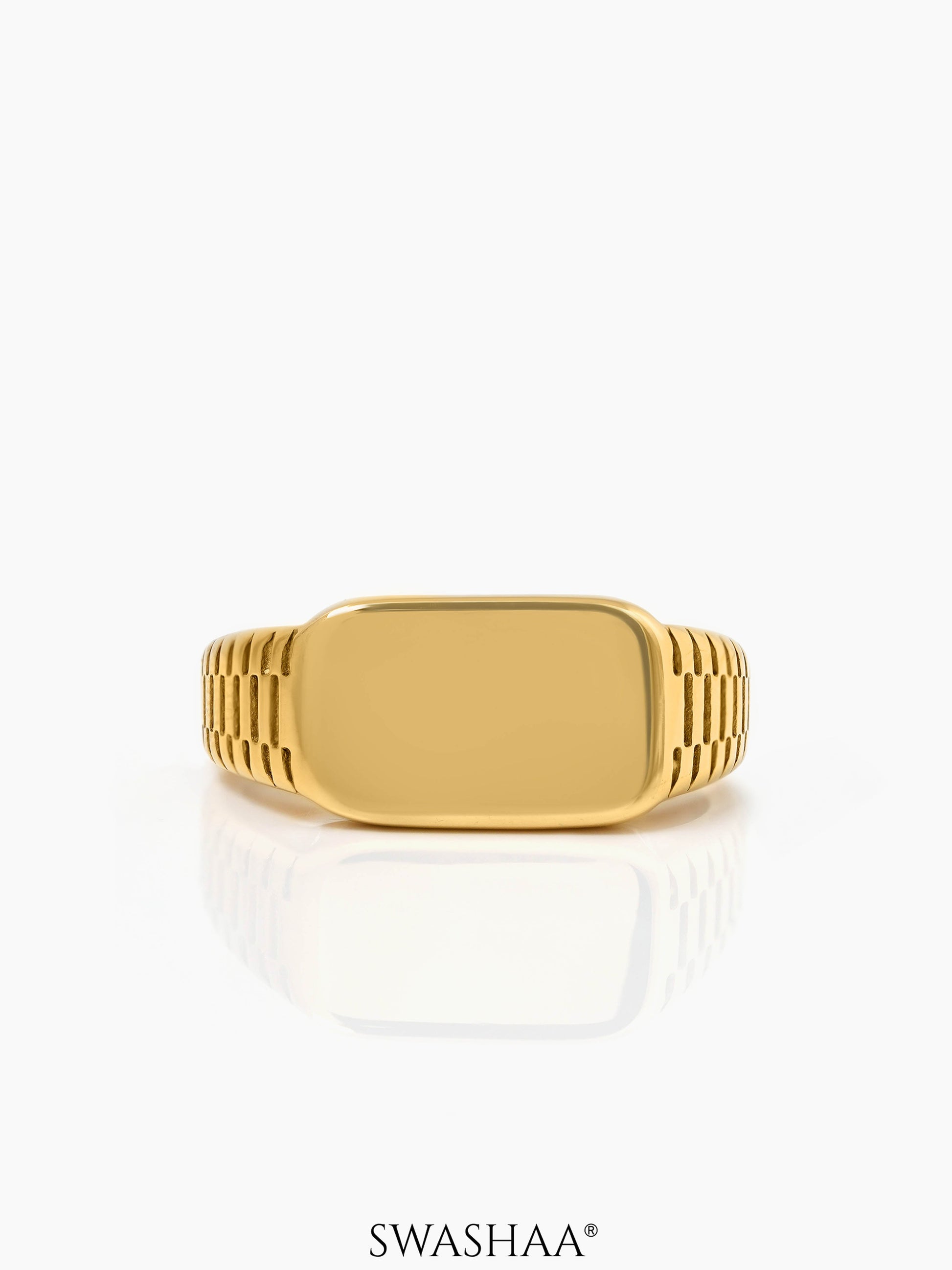Argo Crest Band Signet Men's Ring