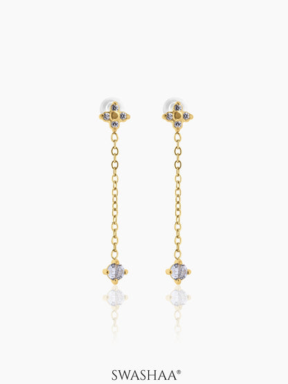 Aria Floral Diamond Drop Earrings