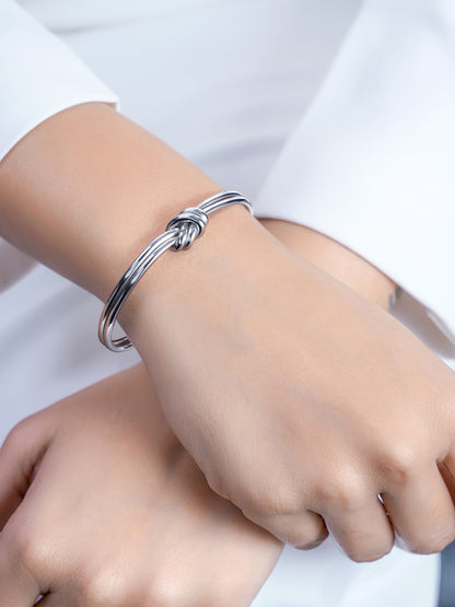 Arlen Knot Silver Cuff Bracelet