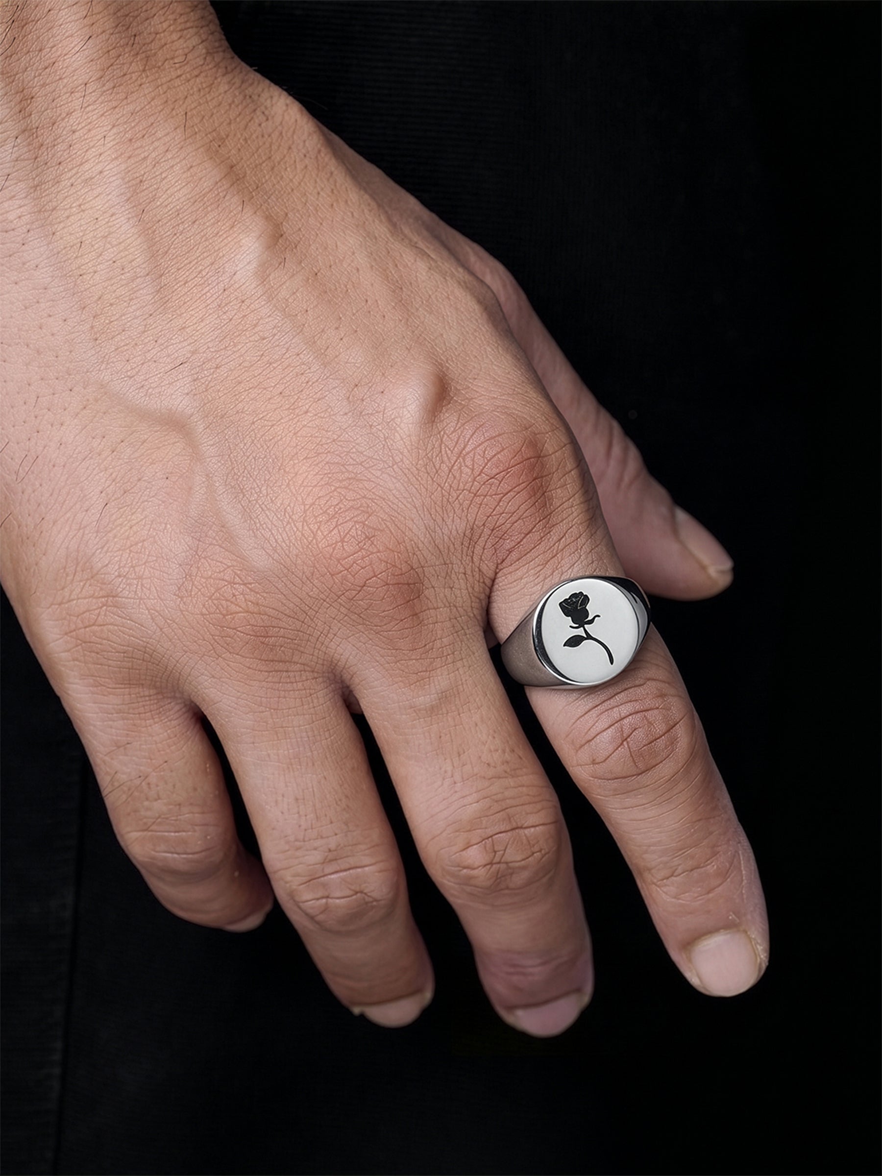 Arlen Rose Signet Silver Men’s Rings