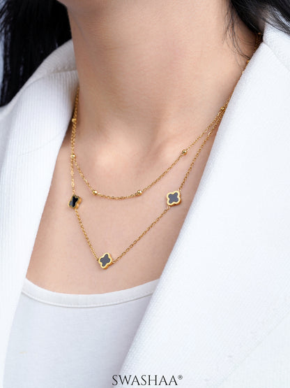 Aroha Clover Layered 18K Gold Plated Necklace