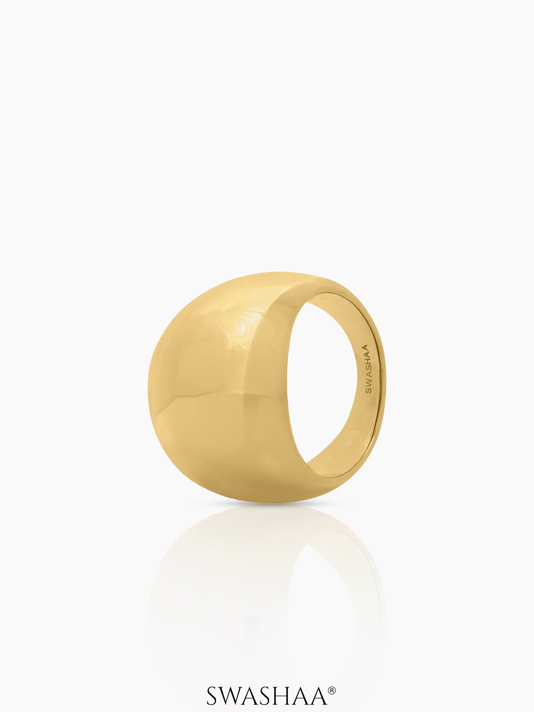 Arva Solid Dome Ring 18K Gold Plated