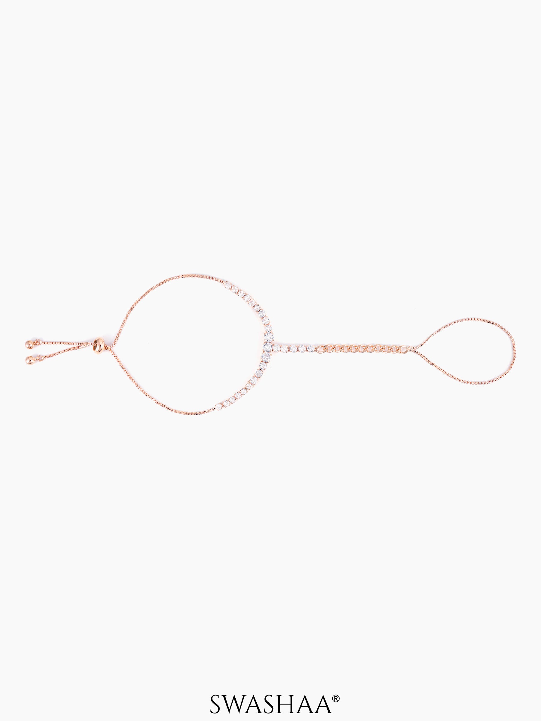 Ashna Rosegold Plated Ring Bracelet