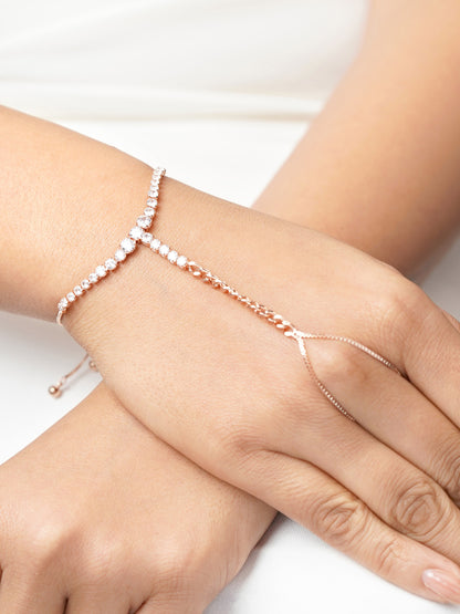 Ashna Rosegold Plated Ring Bracelet