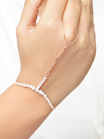 Ashna Rosegold Plated Ring Bracelet