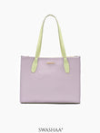 Ashno Leather Tote Bag Lavender