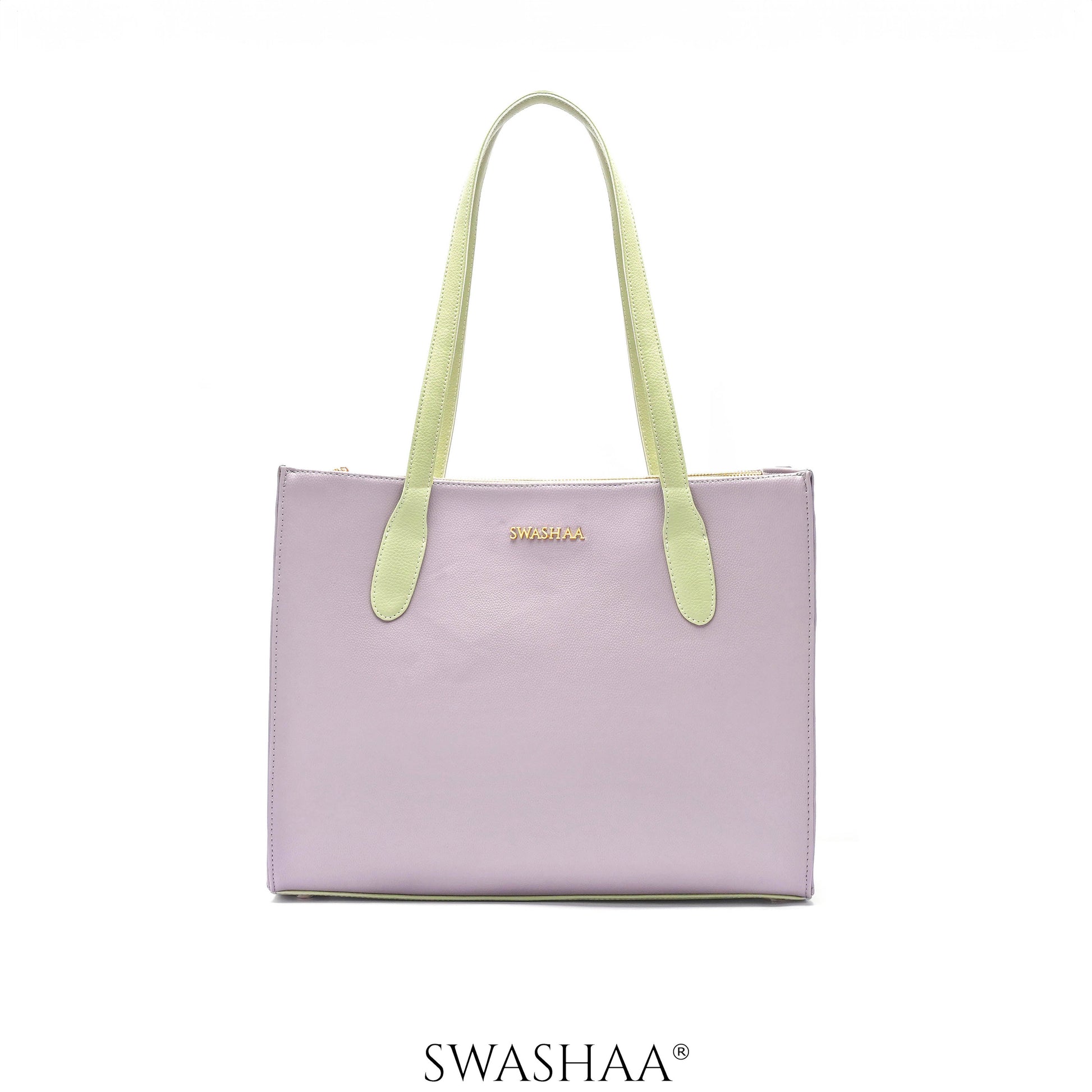 Ashno Leather Tote Bag Lavender