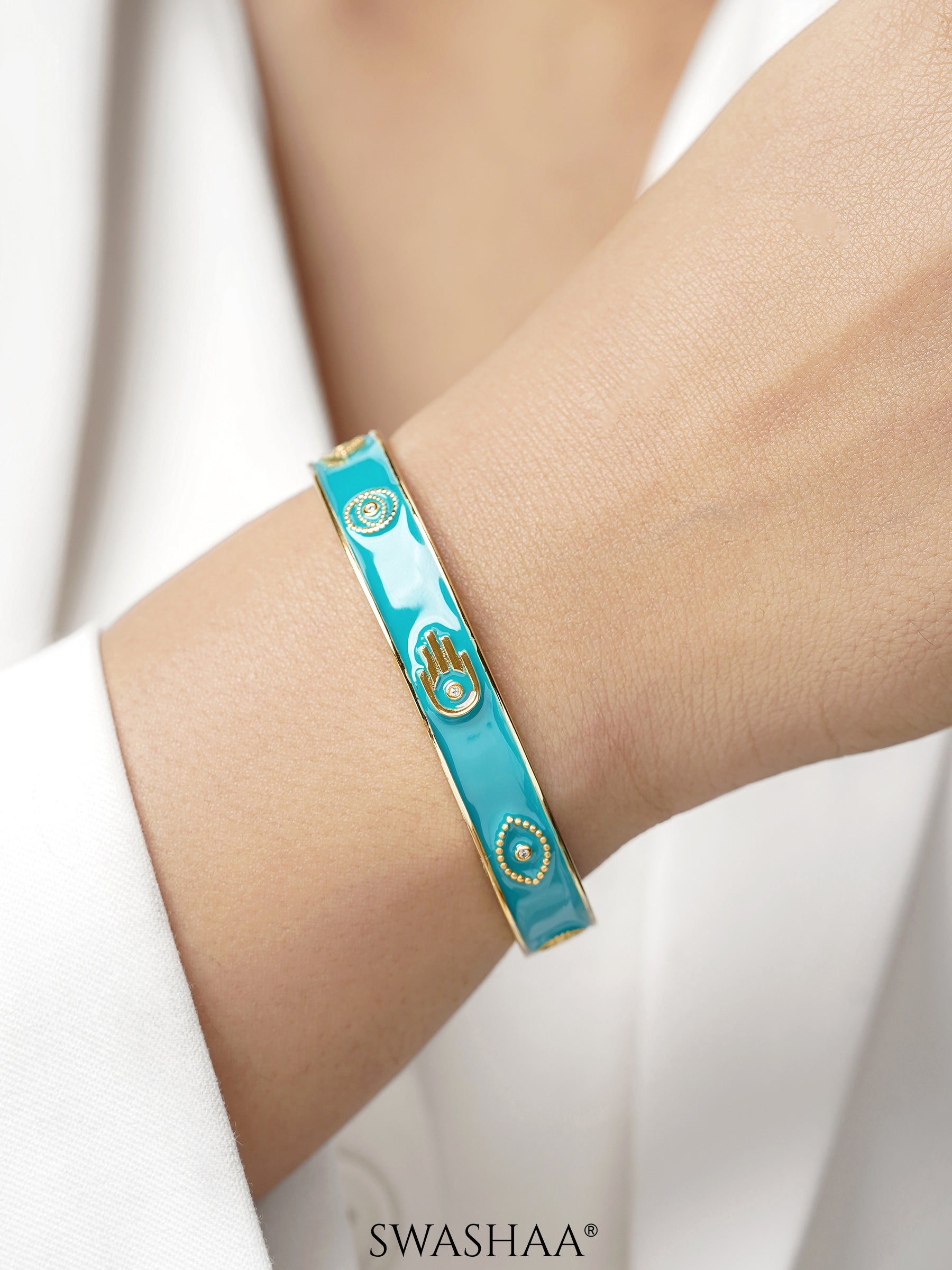 Aston 18K Gold Plated Cuff Bracelet