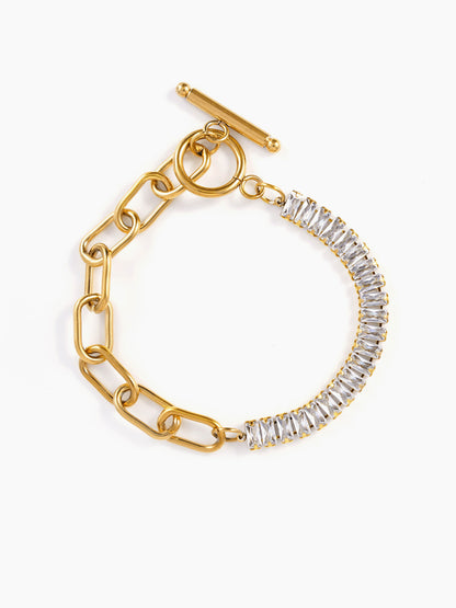 Aura Link Baguette 18K Gold Plated Bracelet Gold