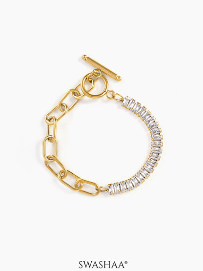 Aura Link Baguette 18K Gold Plated Bracelet Gold