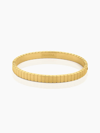 Aurelith Ribbed 18K Gold Plated Bracelet
