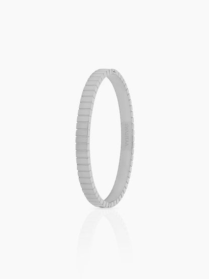 Aurelith Ribbed Silver Bracelet Silver
