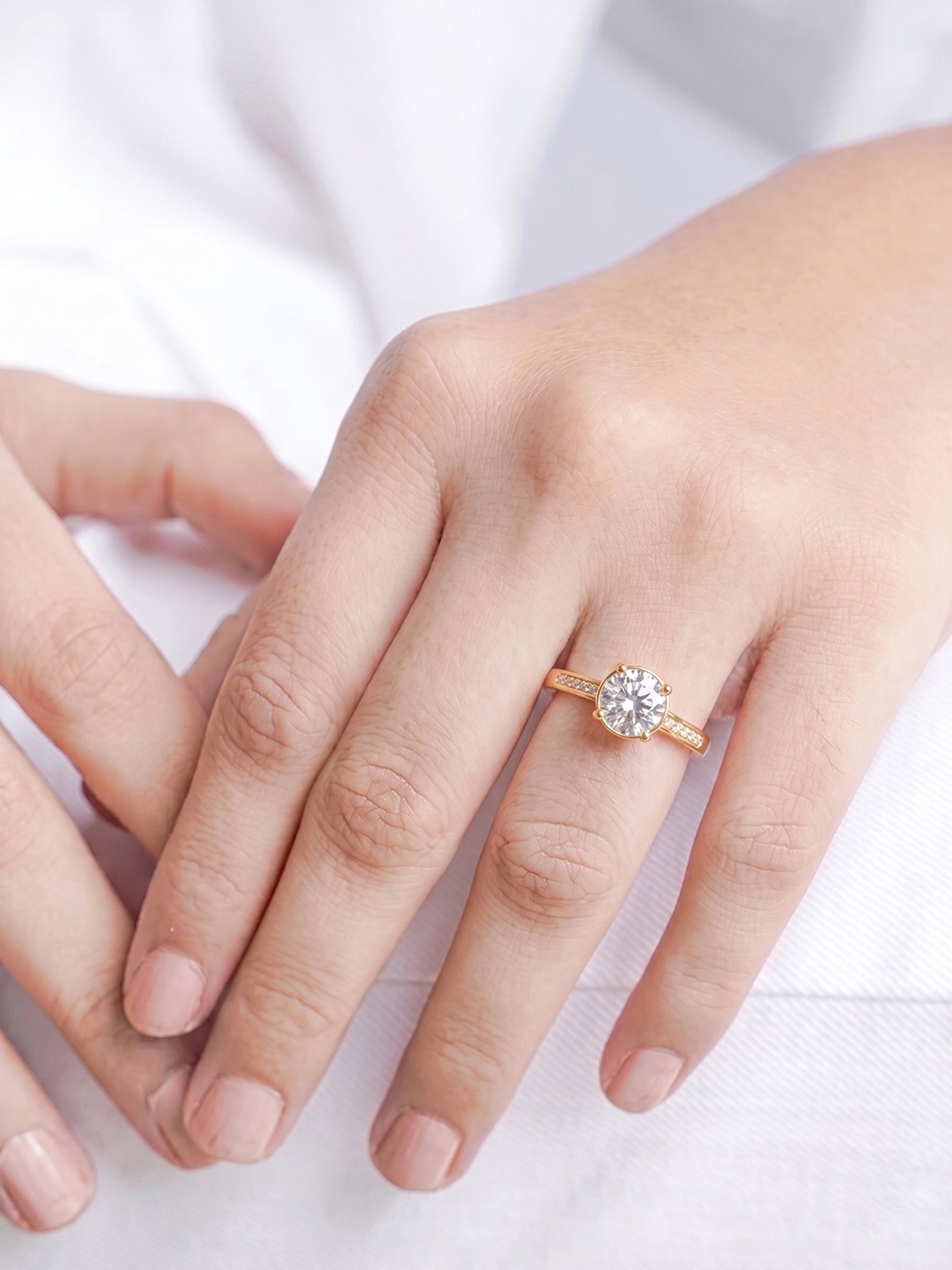 Aurella Solitaire 18K Gold Plated Women's Ring