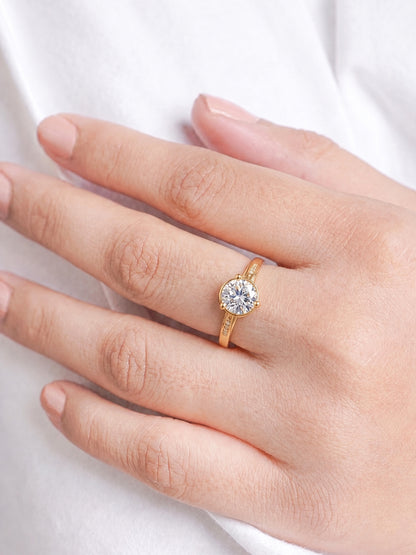 Aurella Solitaire 18K Gold Plated Women's Ring