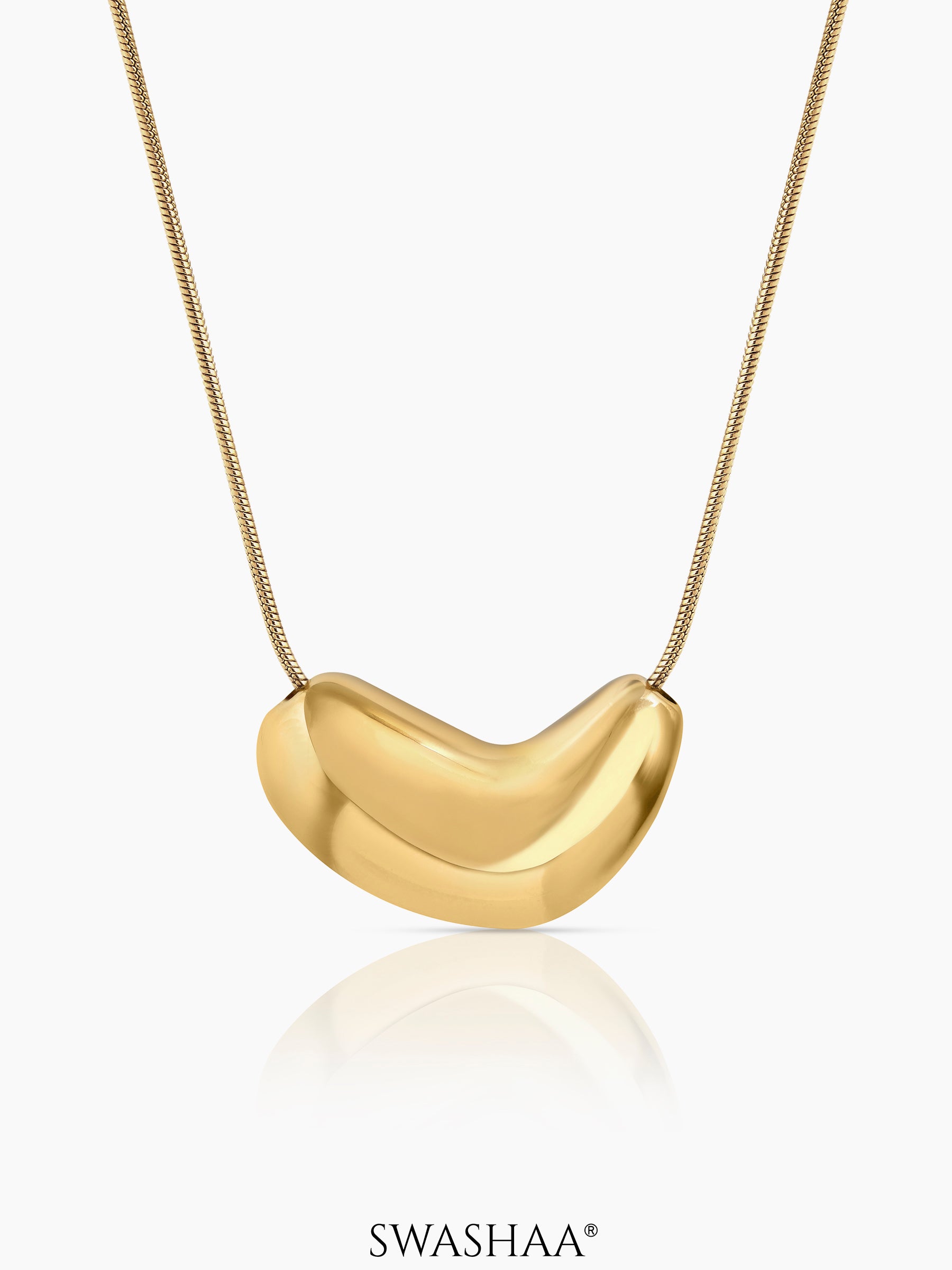 Aurevia Bean Heart Necklace 18K Gold Plated