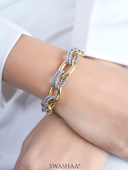 Aurika Dual Tone Link Bracelet