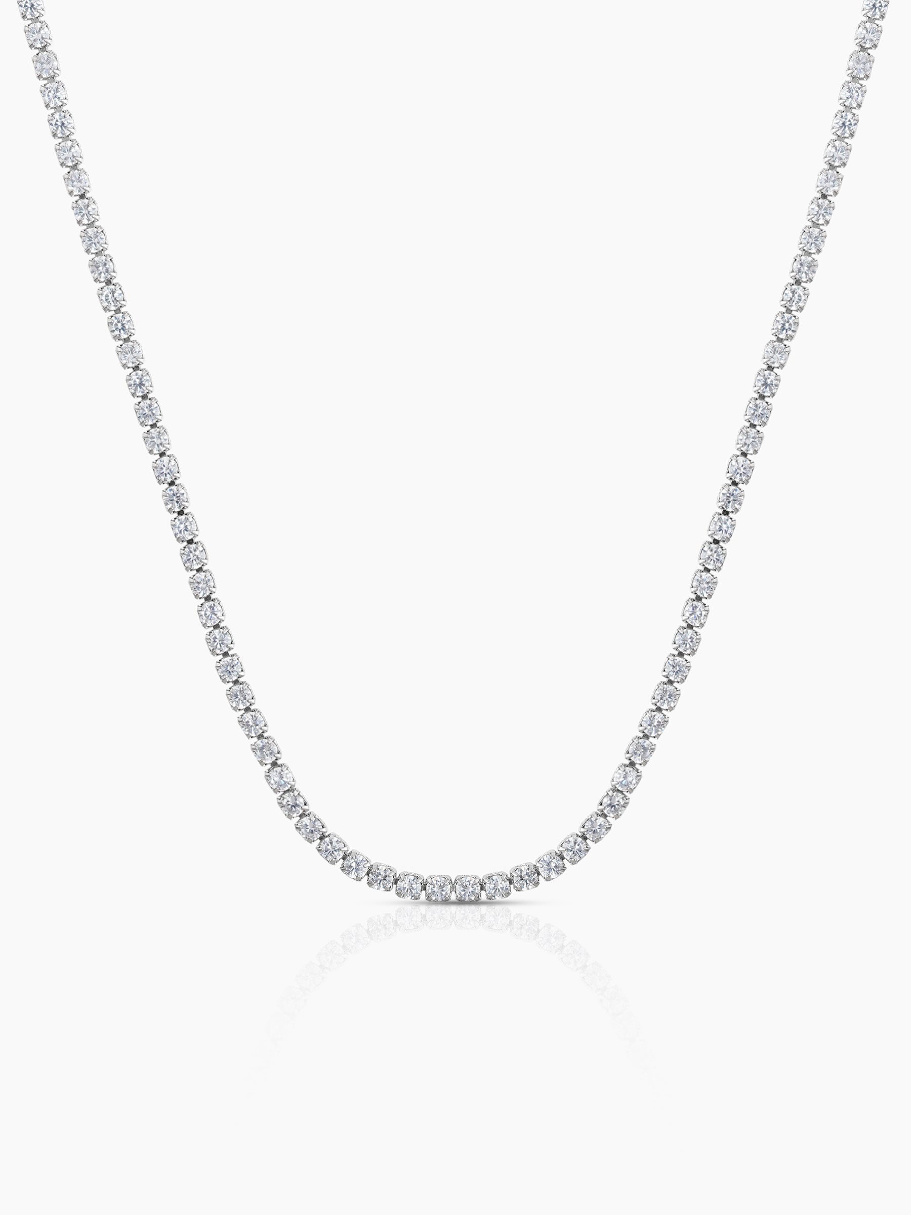 Aurora Diamond Silver Necklace Silver