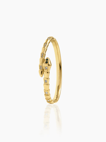 Aurza Snake Diamond 18K Gold Plated Band Bracelet