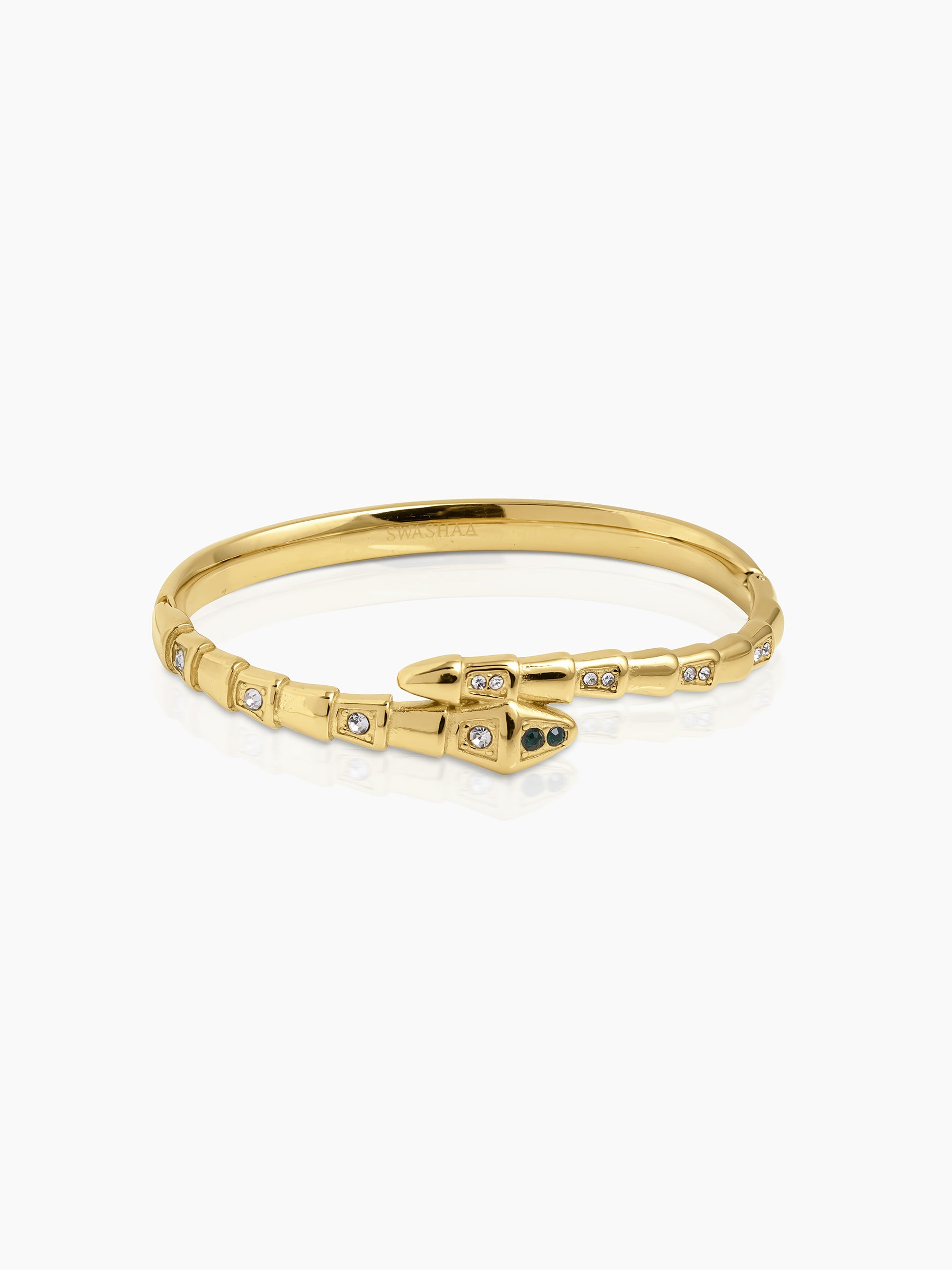 Aurza Snake Diamond 18K Gold Plated Band Bracelet