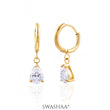 Autumn Solitaire 18K Gold Plated Hoop Earrings