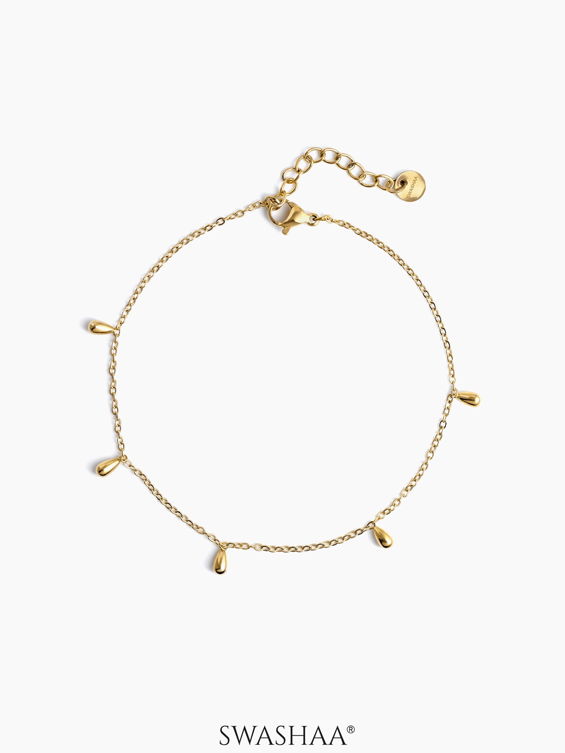 Ava Teardrop Women's Anklet 14K Gold Plated