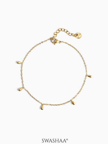 Ava Teardrop Women's Anklet 14K Gold Plated