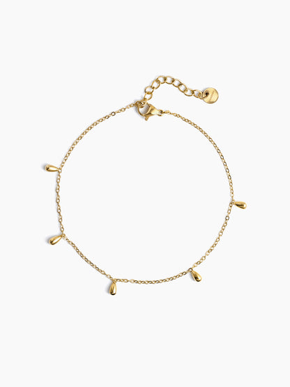 Ava Teardrop Women's Anklet 14K Gold Plated