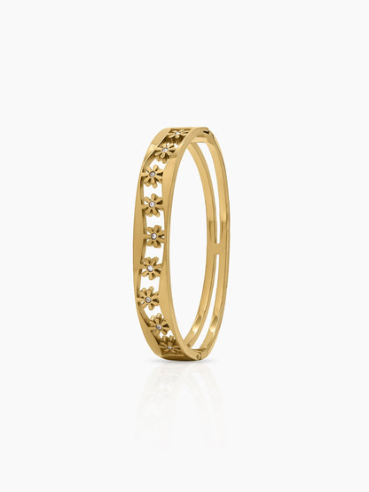 Avelia Diamond 18K Gold Plated Small Wrist Band Bracelet Gold S