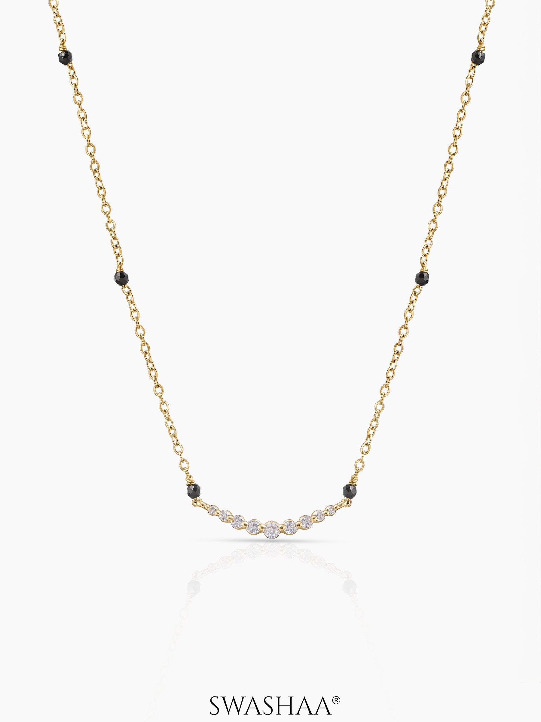 Avina Diamond Bar Mangalsutra 18K Gold-Plated