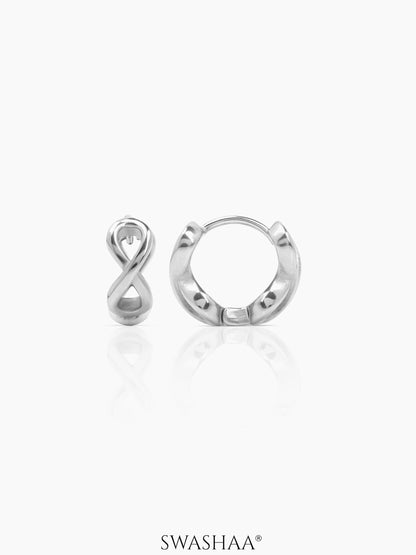 Axel Infinity Men's Hoop Earrings Silver