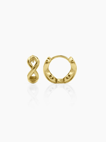 Axel Infinity 18K Gold Plated Men's Hoop Earrings Gold